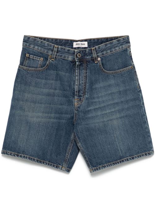 Washed denim shorts MIU MIU | GWP5561568F0008